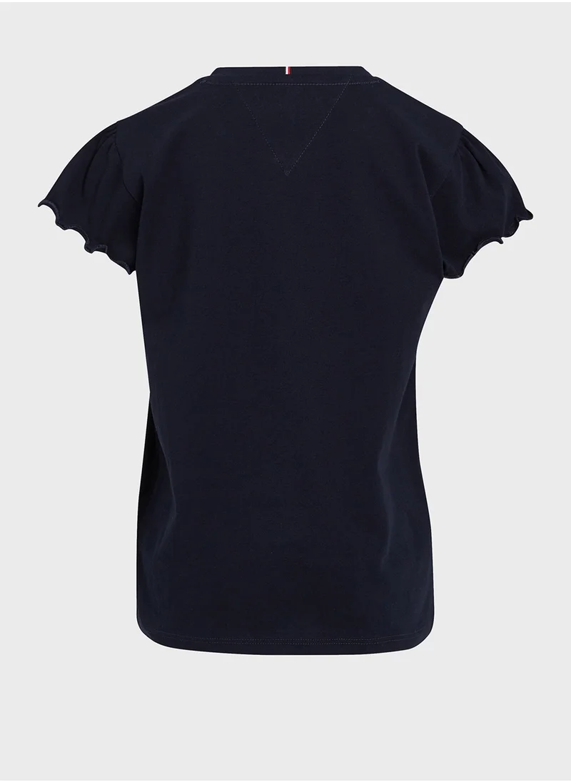 TOMMY HILFIGER FLOWER GLITTER REG TEE SS