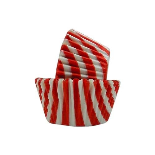 Regency Wraps Greaseproof Professional Grade Baking Cups, Pack of 40, Standard Liners, Red/White Stripe, for Cupcakes, Muffins, Candy, Non Stick - Image 1
