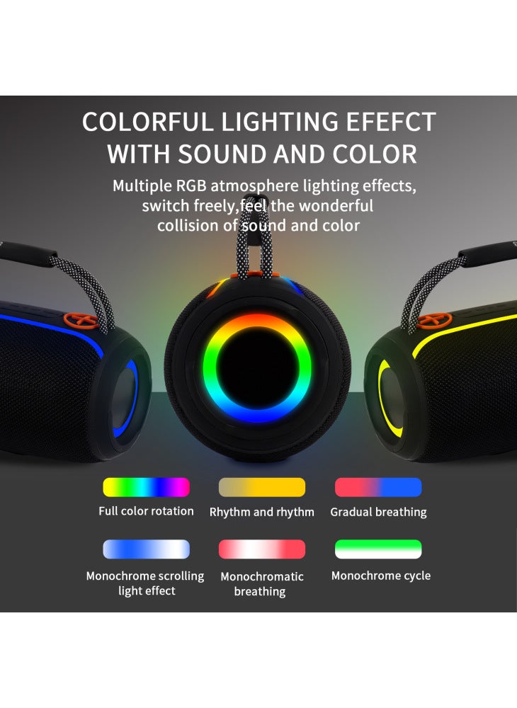 PRO13 Portable Bluetooth-Compatible Speaker Outdoor Waterproof Heavy Bass Sound Box with Handle - Red - Image 3