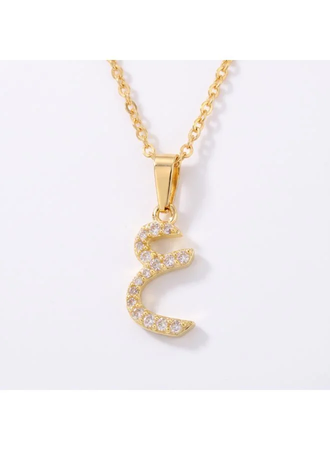 Arabic Letter 'Ayn' Necklace 18k Gold Plated