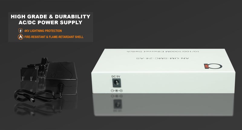 ADNET 2 x Open SFP Slot + 4 x UTP Cat5e/Cat6 10/100/1000 Copper Ports - Gigabit Ethernet - Fiber Media Converter - Mini Switch - AutoSensing - Fiber Slot Supporting Any Mini GBIC/SFP Gigabit Type - Image 2