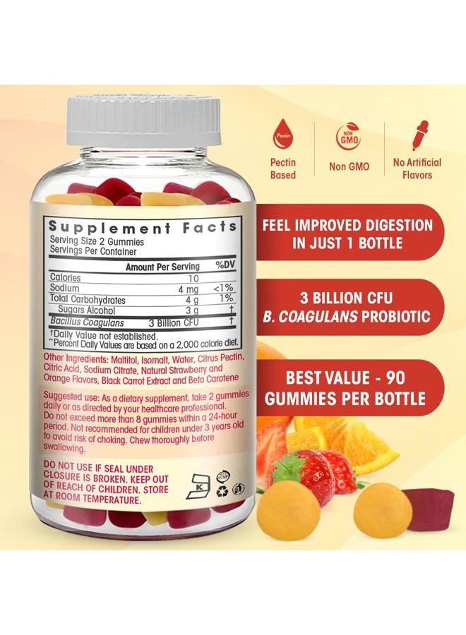 Flamingo Supplements Probiotic Gummies Sugar Free- 5 Billion CFU Reduce Gas, Bloating - Probiotics for Women, Kids and Mens Probiotic- Bacillus Coagulans- Natural, Vegan, Vegetarian, Kosher, Halal –90 Gummy Probiotics - Image 2