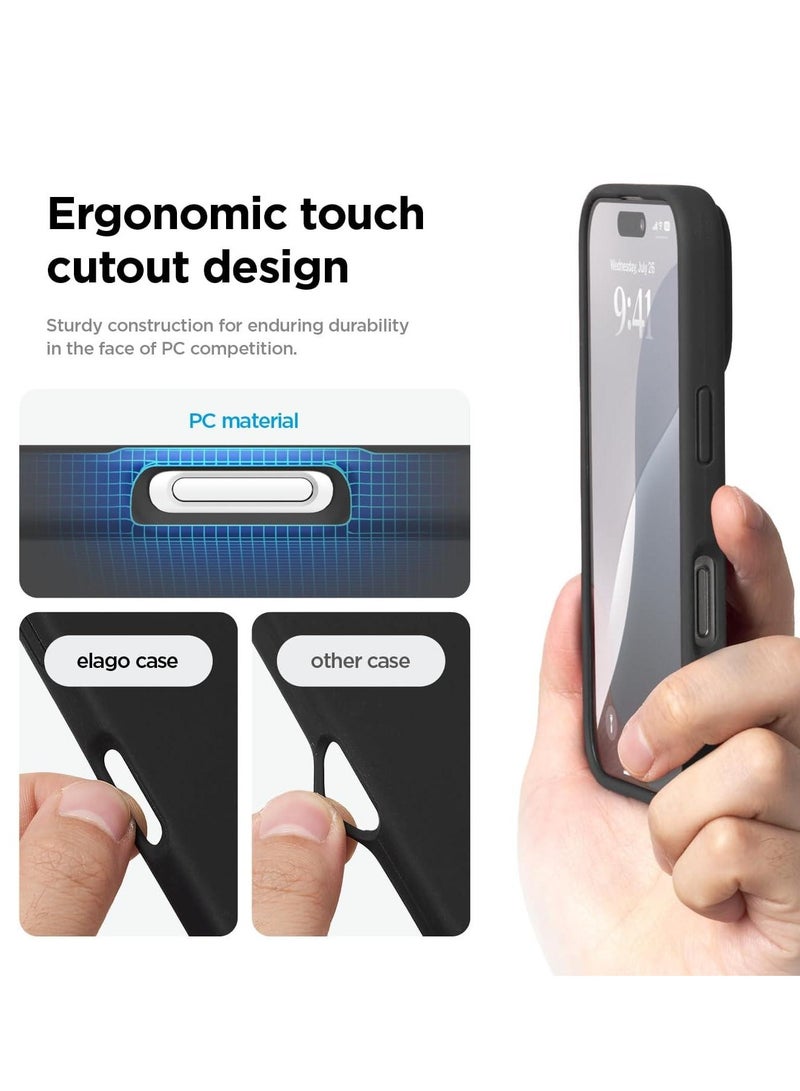 Silicone Case for iPhone 16  6.1 inch, Slim Liquid Silicone Case Shockproof Full Body Protection Phone Case with Anti-Scratch Microfiber Ultra Slim Soft Bumper Cover - Black  - Image 2