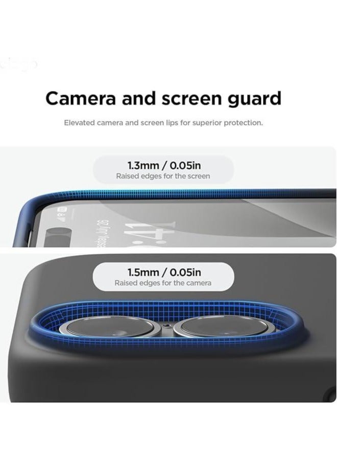 Silicone Case for iPhone 16  6.1 inch, Slim Liquid Silicone Case Shockproof Full Body Protection Phone Case with Anti-Scratch Microfiber Ultra Slim Soft Bumper Cover - Black  - Image 4