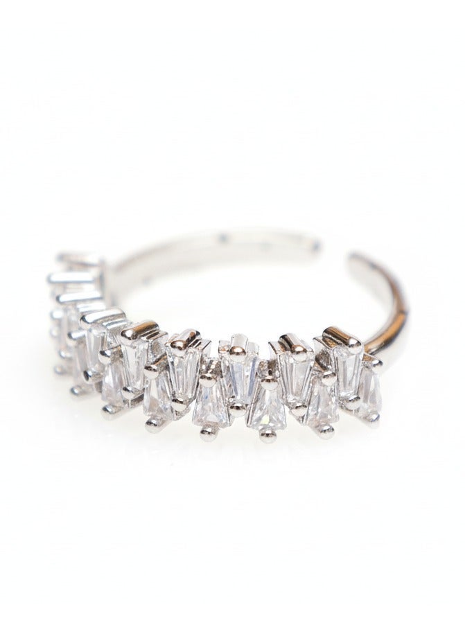 LMA Silver Ring Inlaid with Diamond Zirconia – One Size for Women - Image 3