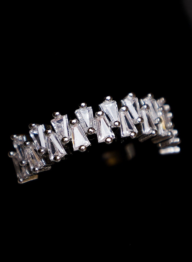 LMA Silver Ring Inlaid with Diamond Zirconia – One Size for Women - Image 2