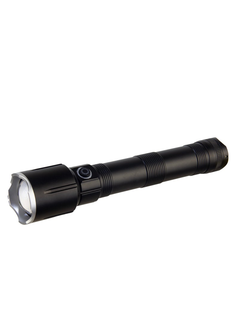 SONASHI Rechargeable LED Torch with Zoom Function | 6000mAh Battery with Type-C Charging | 1200 Meters Long Coverage | Hyper Bright 20-Watt Laser LED with 3 Hours Continuous Working | LED Flashlight for Camping & Hiking | SLT-3811Z Black (Pack of 2)  - Image 4
