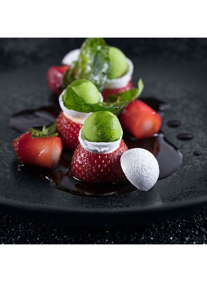 RAK Porcelain Karbon Flat Coupe Plate, Luxury Black Dinnerware, Ultra-Resistant Porcelain, 24 cm / 9.44”, Model KRNNPR24 – Elegant & Durable Circular Plate, Oven, Microwave & Dishwasher Safe, Premium Fine Dining Tableware, Perfect for Restaurants, Hotels, Homes, Chef Plating, Gourmet Food Presentation, Modern Black Finish with Crystalline Specks, Professional-Grade Porcelain, Sleek Contemporary Design, Lightweight & Easy to Maintain, Ideal for Sushi, Appetizers, Main Courses & Desserts - Image 2