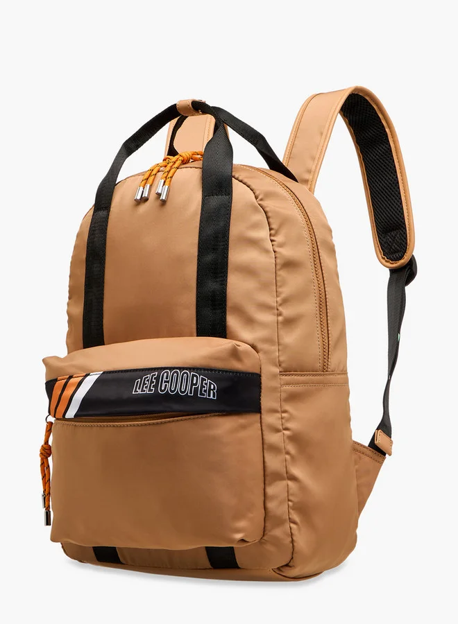 لي كوبر Colourblock Backpack with Adjustable Shoulder Straps and Zip Closure - 13x30x40 cm