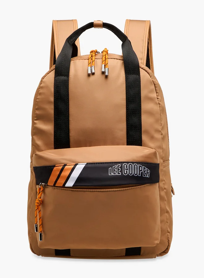 لي كوبر Colourblock Backpack with Adjustable Shoulder Straps and Zip Closure - 13x30x40 cm