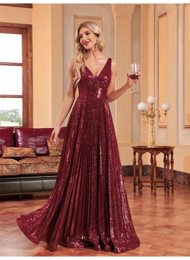Madam Uniq Sequin A-Line Dress  - Image 4