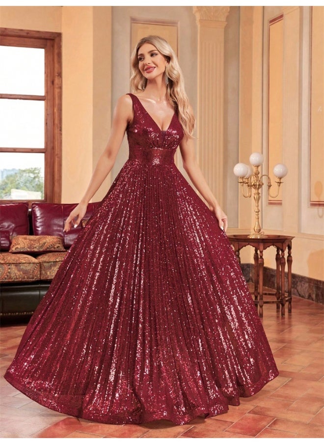 Madam Uniq Sequin A-Line Dress  - Image 3