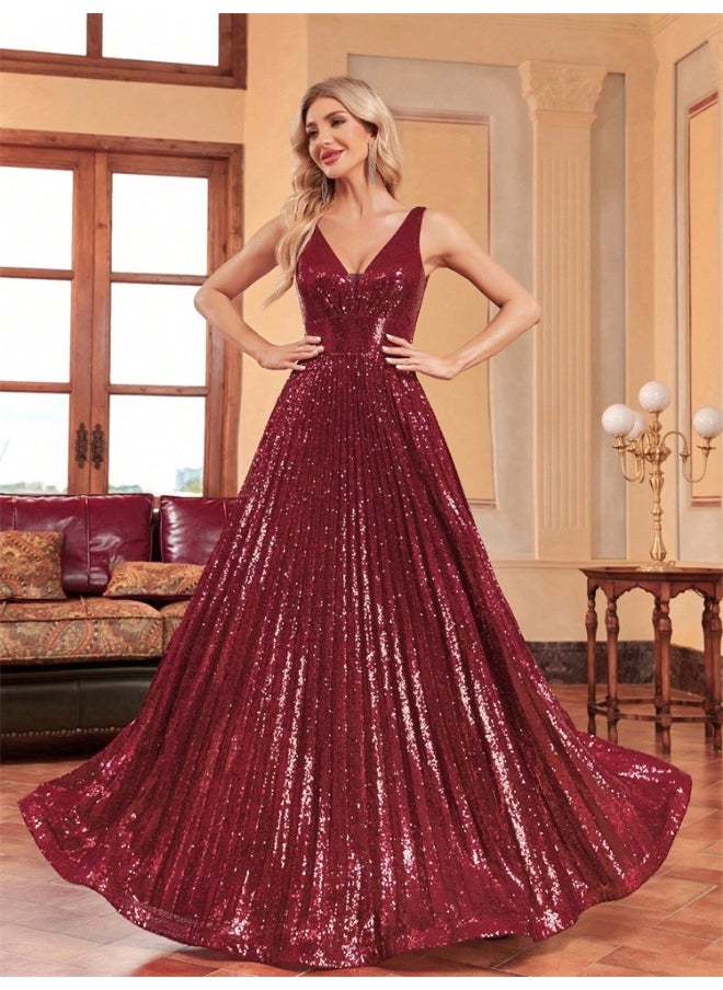 Madam Uniq Sequin A-Line Dress  - Image 5