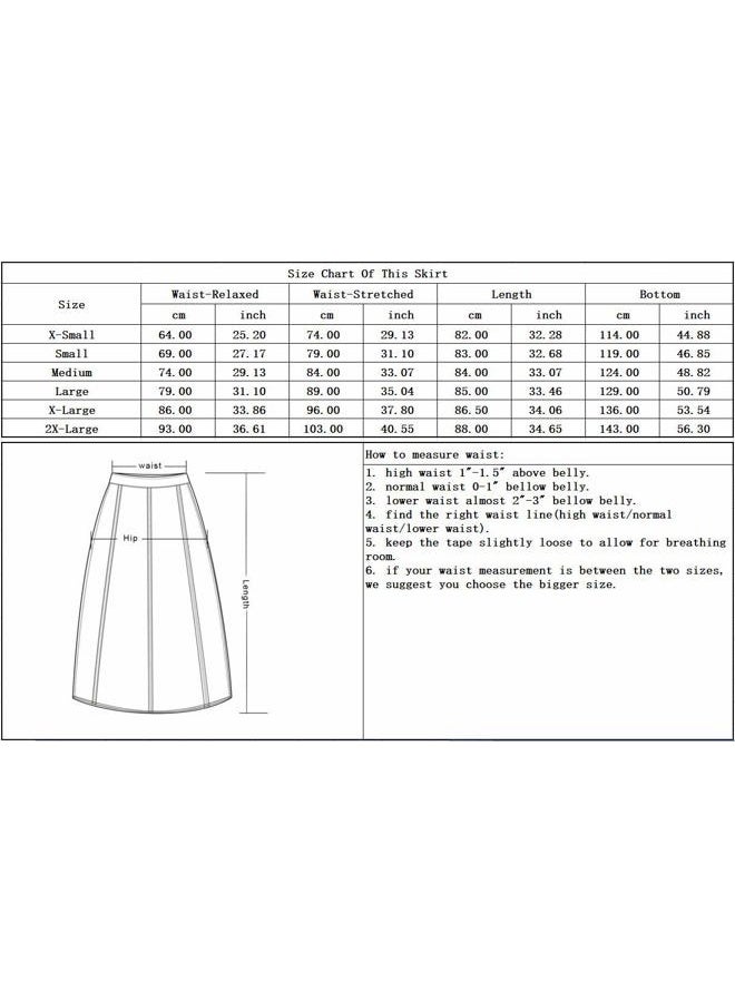 chouyatou Women's Fall Winter A-Line Swing Pleated Long Maxi Wool Skater Skirts, Pocket-brown, L - Image 5