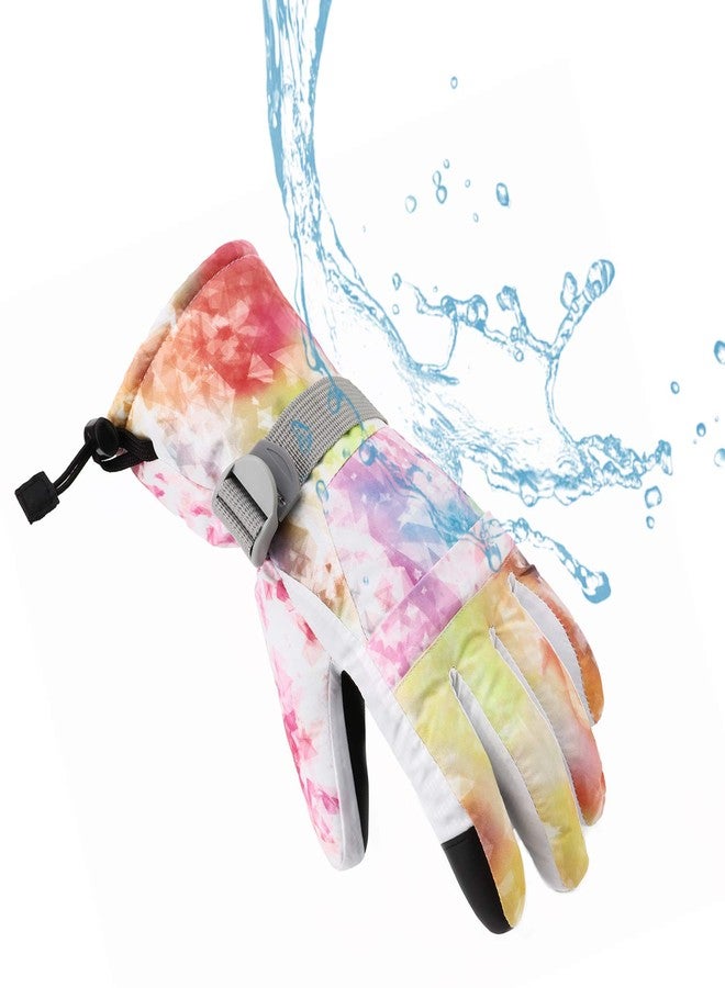 Yidomto Ski Gloves, Winter Waterproof Warm Touchscreen Snow Gloves Mens, Womens, Boys, Girls, Kids (Colorful-S) - Image 3