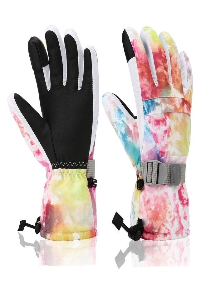 Yidomto Ski Gloves, Winter Waterproof Warm Touchscreen Snow Gloves Mens, Womens, Boys, Girls, Kids (Colorful-S) - Image 1