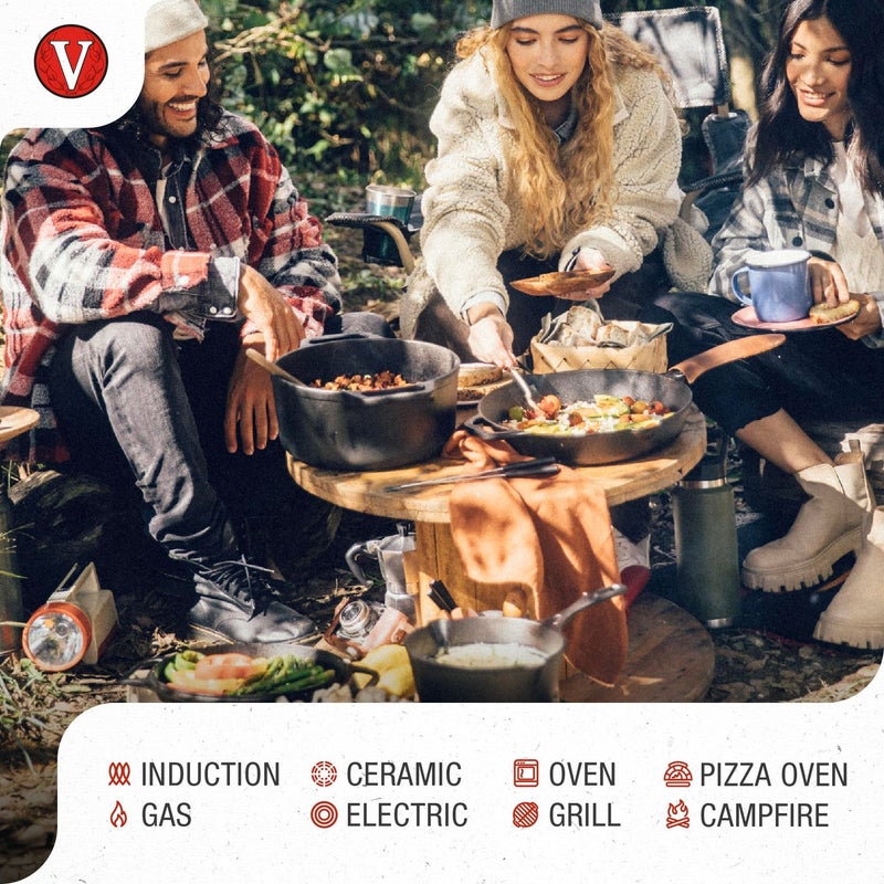 Victoria 6-Quart Cast Iron Dutch Oven with Lid and Dual Loop Handles, Seasoned with Flaxseed Oil, Made in Colombia,Black - Image 5