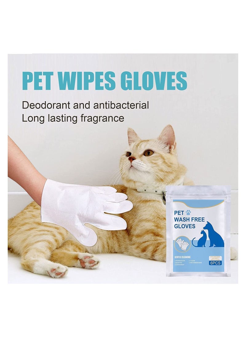 Generic - 6 Pieces Clean Wash Free Gloves, Disposable Pet Grooming Gloves(1 Pack) - Image 1