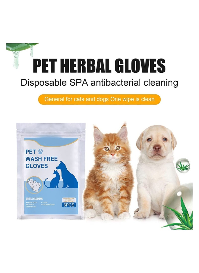 Generic - 6 Pieces Clean Wash Free Gloves, Disposable Pet Grooming Gloves(1 Pack) - Image 1