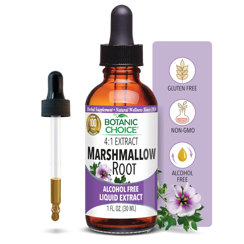 Botanic Choice Marshmallow Root Liquid Extract - Alcohol Free, Gluten Free, Traditional Throat and Respiratory Support 1 fl. oz. - Image 1