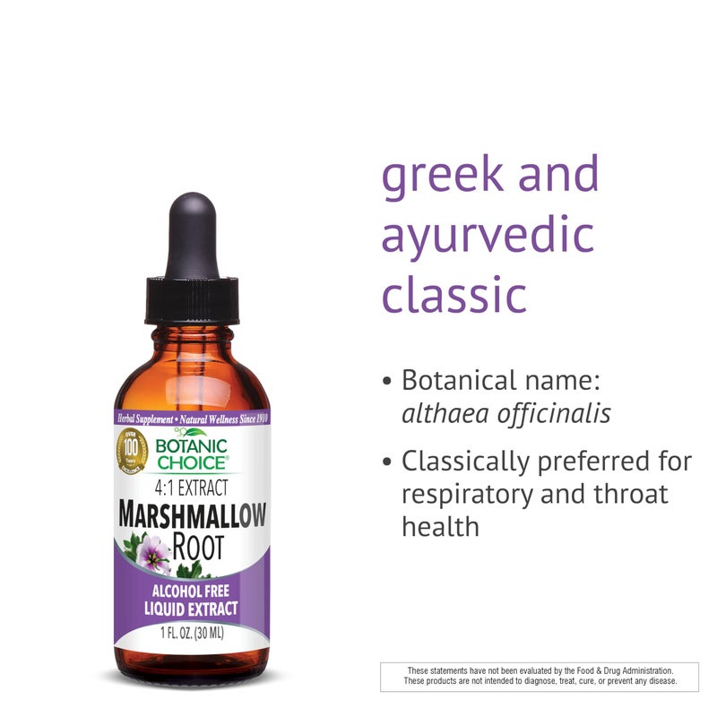 Botanic Choice Marshmallow Root Liquid Extract - Alcohol Free, Gluten Free, Traditional Throat and Respiratory Support 1 fl. oz. - Image 3