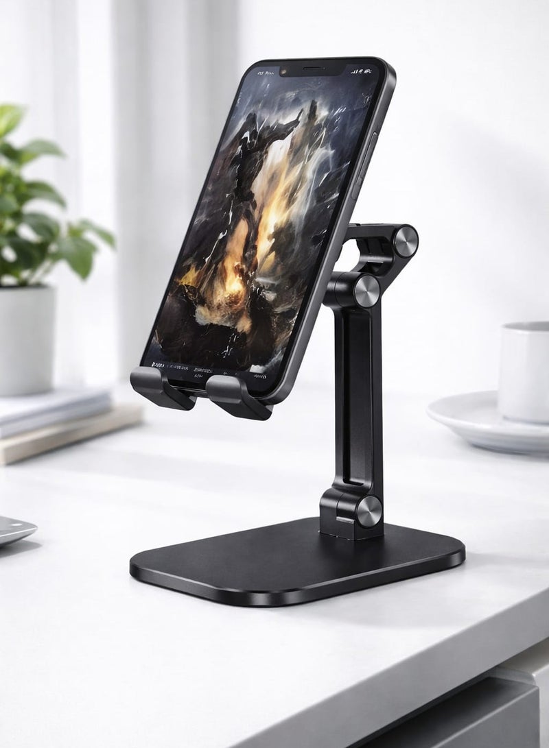 حامل موبايل مكتبي قابل للطي بزاوية قابلة للتعديل – حامل جوال وتابلت ثابت للاستخدام المكتبي والمنزلي - Image 2