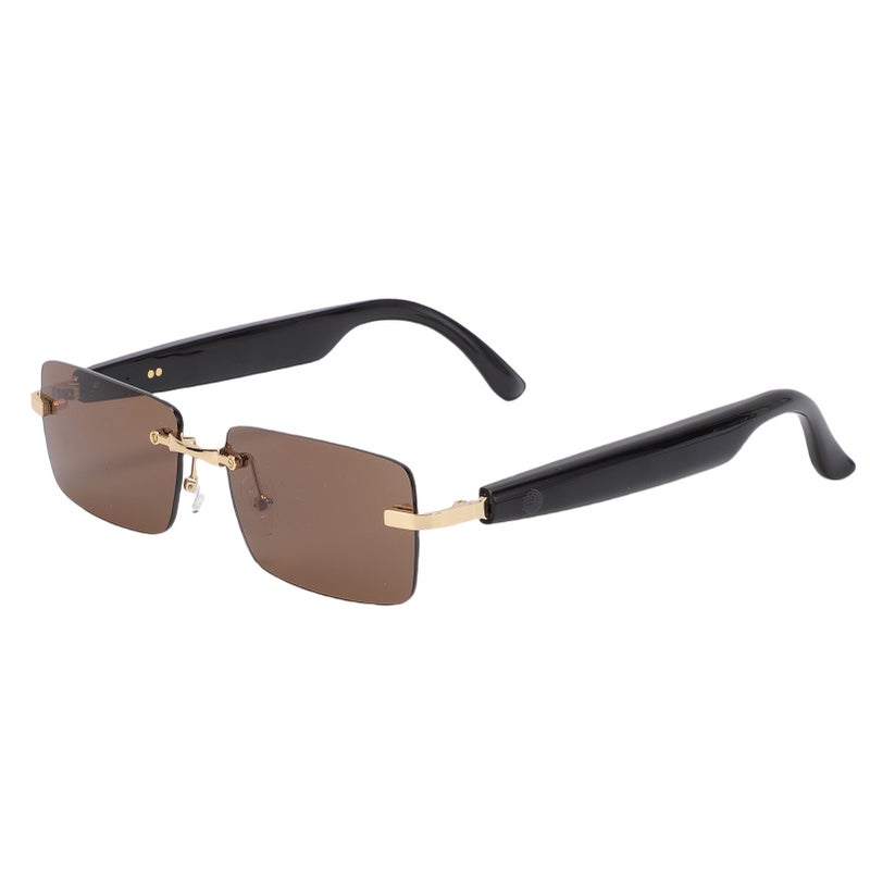 Real Time Translation Glasses Smart Bluetooth Translator Sunglasses Support for GPT DeepSeek Model Gold Brown - Image 2