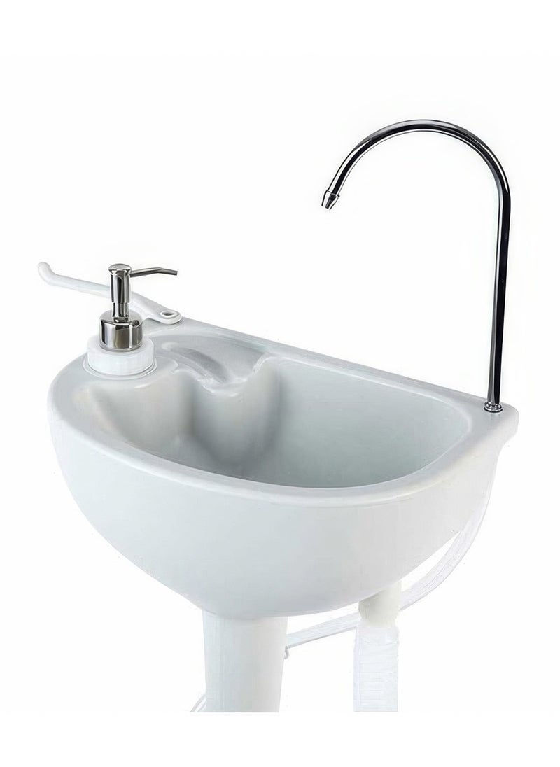 RENOVO - Portable Sink Camping Hand Washing Station with 17 L Wash Basin Stand, Rolling Wheels, Soap Dispenser - Image 1