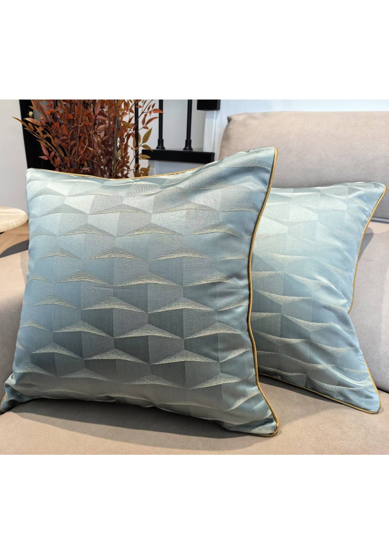 Generic Pack of 2, Noble Decorative Square Throw Pillow Cover Cushion Covers Pillowcase, Home Decorations for Sofa Couch Bed Chair 18x18 Inch  - Image 1