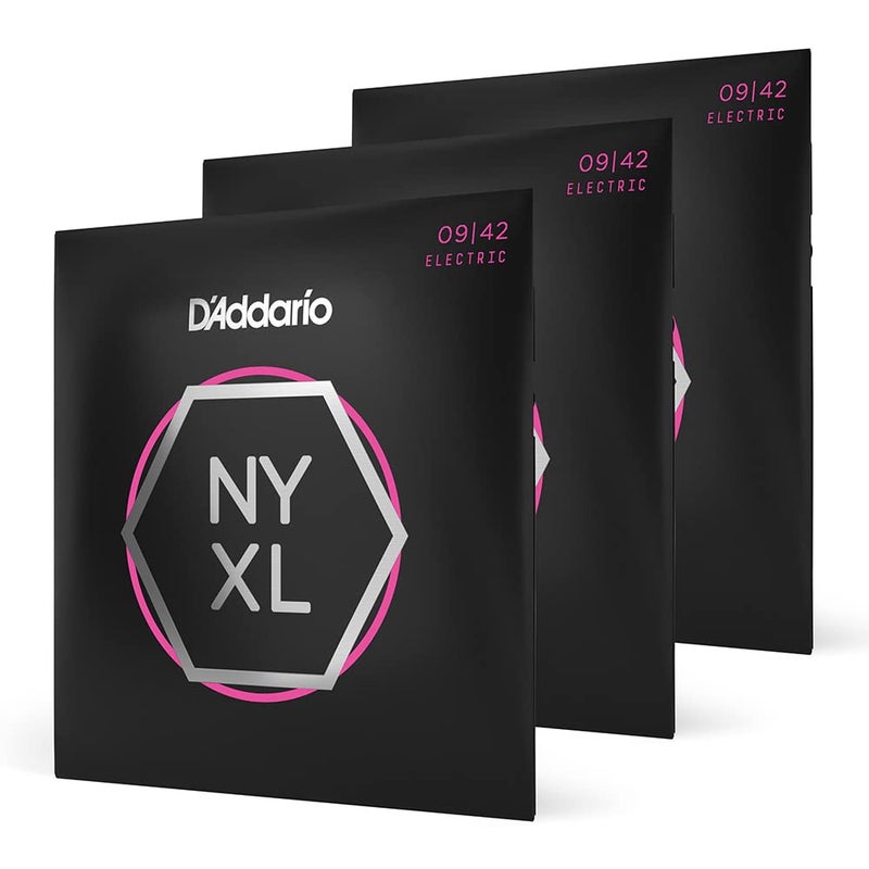 D'Addario Electric Guitar Strings, NYXL Nickel Plated, NYXL0942-3P, Super Light 09-42, 6-String Set, Pack of 3 - Image 1
