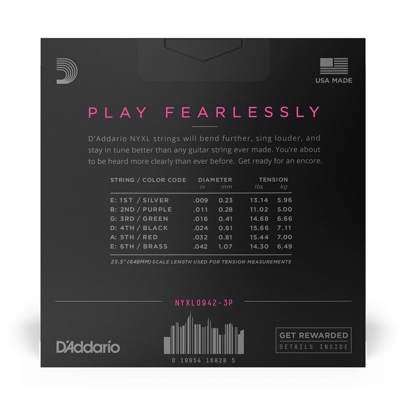 D'Addario Electric Guitar Strings, NYXL Nickel Plated, NYXL0942-3P, Super Light 09-42, 6-String Set, Pack of 3 - Image 2