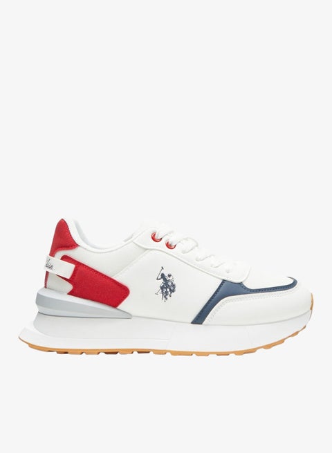 Women's White Low-Top Sneakers - Lightweight Shoes with White Sole, Comfortable Casual