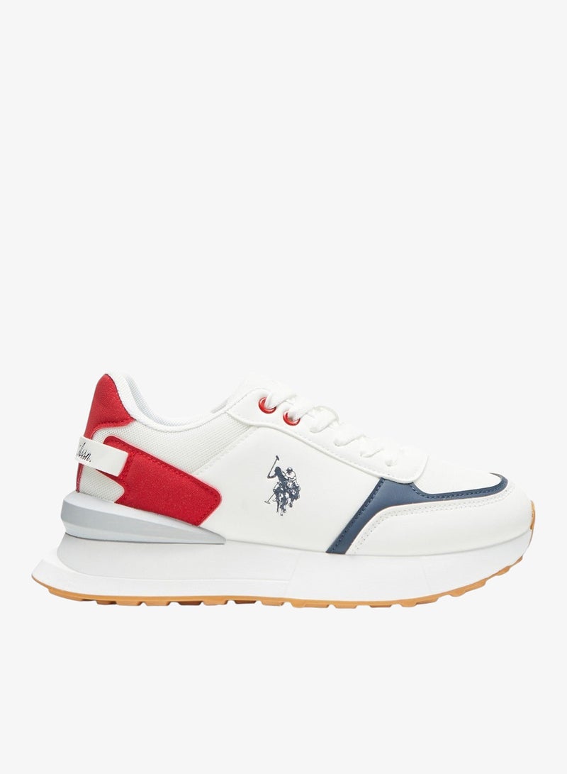 U.S. Polo Assn. Women's White Low-Top Sneakers - Lightweight Shoes with White Sole, Comfortable Casual - Image 1