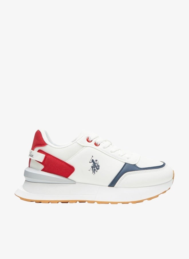 U.S. Polo Assn. Women's White Low-Top Sneakers - Lightweight Shoes with White Sole, Comfortable Casual - Image 1
