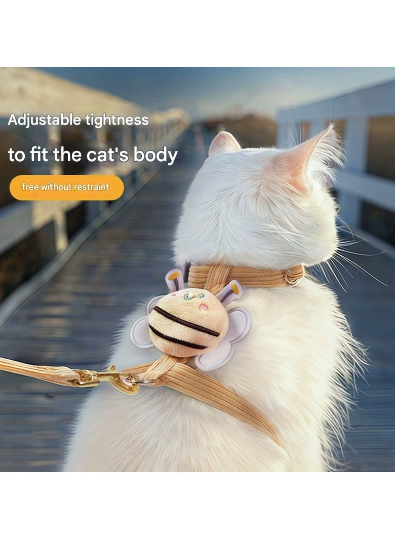 Goolsky Little Bee Cat Harness Leash Anti-Escape I-Shaped Internet-Famous Adjustable Cat Walking Leash​ - Image 1
