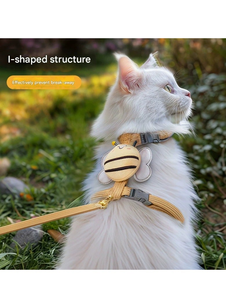 Goolsky Little Bee Cat Harness Leash Anti-Escape I-Shaped Internet-Famous Adjustable Cat Walking Leash​ - Image 3