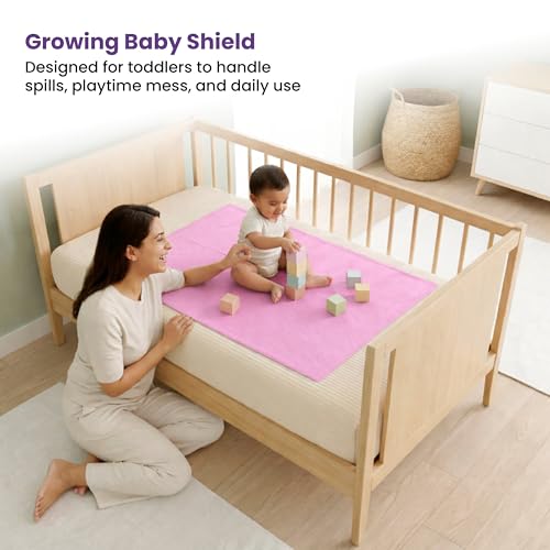 MY ARMOR Baby Dry Sheet for New Born Baby, Anti-Piling Waterproof Mattress Protector for Bed (Quick Drying/Extra Absorbent Dry Sheet for Bed) - Pack of 2 (Medium (70cm x 100cm) (Pink & Maroon) - Image 3