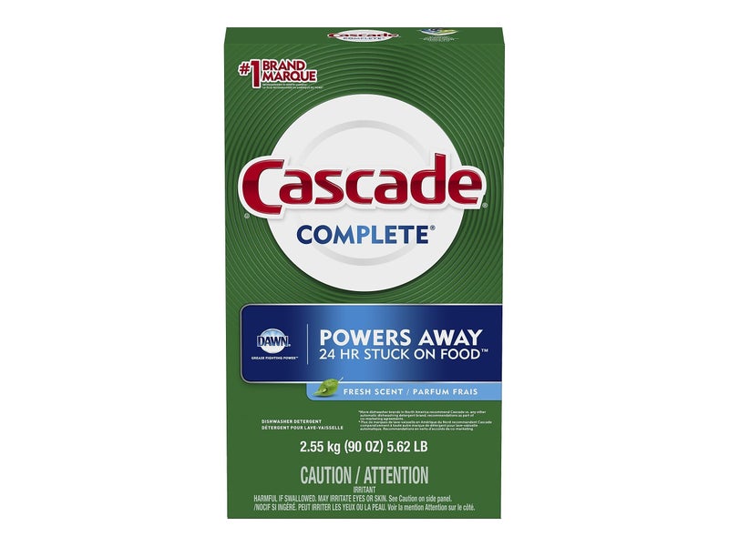 كاسكيد Cascade Complete Powder Cascade Cascade غسل الصحون مسحوق Cascade 90 أونصة مع Cascade Platinum غسالة الصحون Cleaner 3 Count Count - Image 1