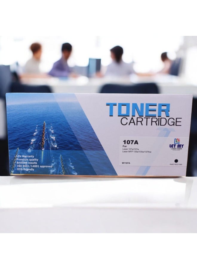 LET MY 107A (W1107A) BLACK TONER CARTRIDGE For HP Laser Jet 107A MFP 137Fnw 107W 135A 135W Printer - Image 2