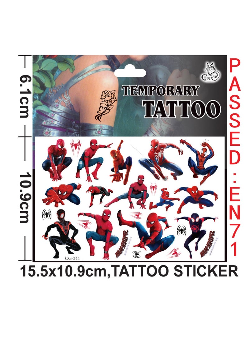 5sheets Spiderman  tattoo stickers personalized fashion holiday party gifts temporary stickers washable stickers - Image 1