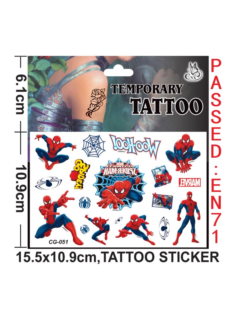 5sheets Spiderman  tattoo stickers personalized fashion holiday party gifts temporary stickers washable stickers - Image 3