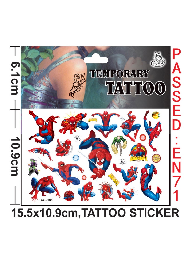 5sheets Spiderman  tattoo stickers personalized fashion holiday party gifts temporary stickers washable stickers - Image 4