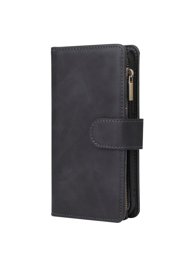 Zaboon Case For iPhone 12 / 12 Pro Multifunctional Retro Frosted Horizontal Flip Leather Case with Card Slot & Holder & Zipper Wallet & Photo Frame & Lanyard - Image 2