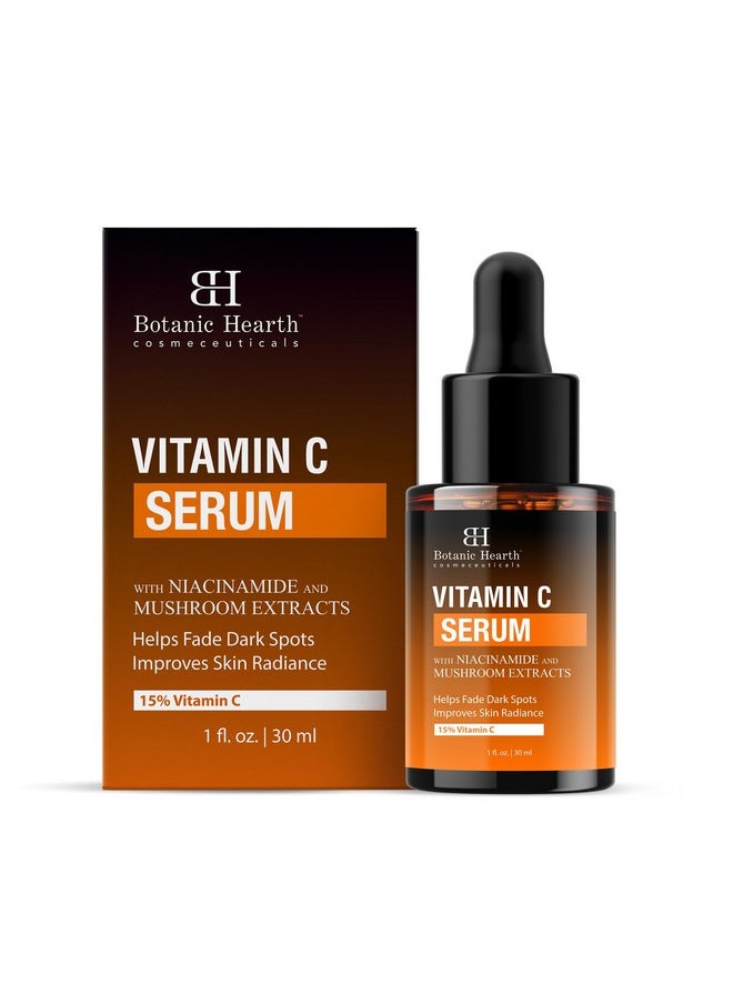 Botanic Hearth - Botanic Hearth 15% Vitamin C Face Serum with Niacinamide, Hyaluronic Acid, Allantoin, Cica, Ferulic Acid & Vitamin E | Targets Dark Spots, Sun Damage, Wrinkles to Brighten & Even Tone Skin| 1fl oz - Image 1