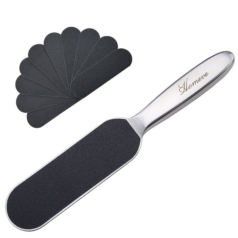 Homeve Professional Pedicure Foot File - Reusable Stainless Steel Cracked Skin Corns Callus Remover Feet Rasp - Image 1