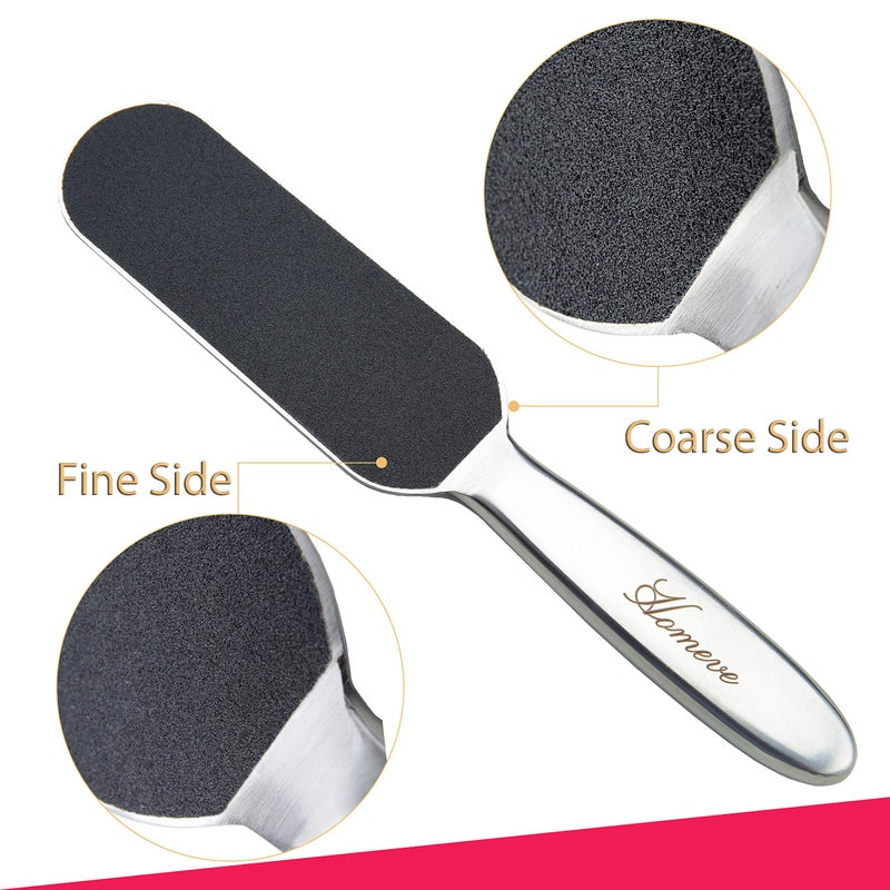 Homeve Professional Pedicure Foot File - Reusable Stainless Steel Cracked Skin Corns Callus Remover Feet Rasp - Image 2