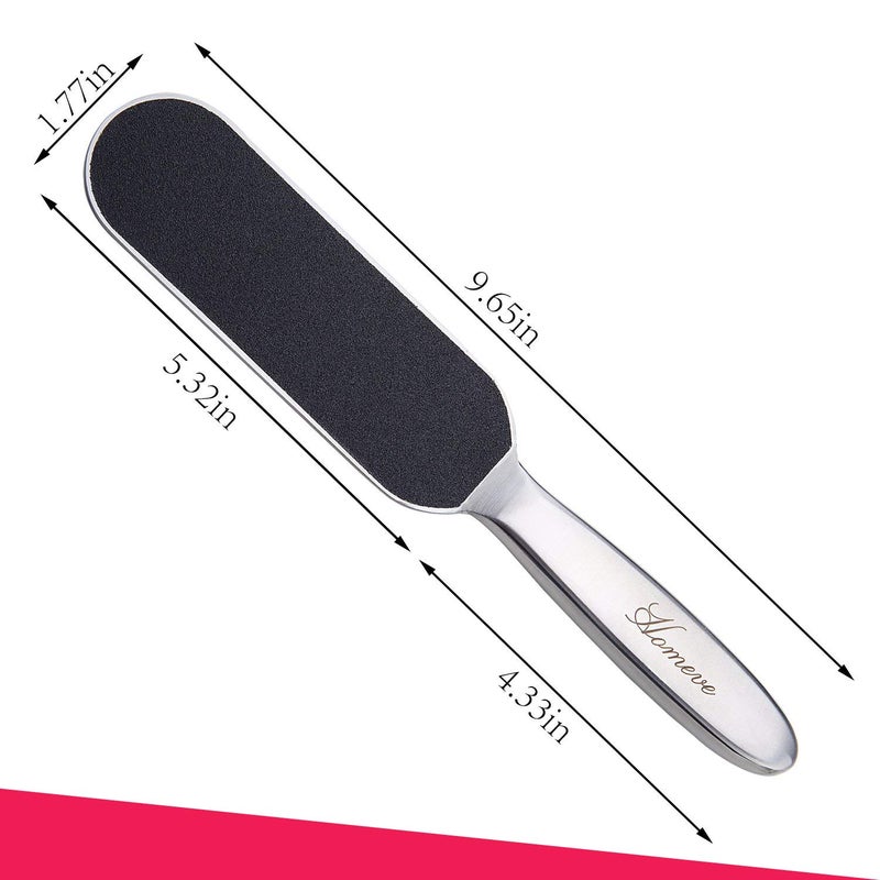 Homeve Professional Pedicure Foot File - Reusable Stainless Steel Cracked Skin Corns Callus Remover Feet Rasp - Image 3