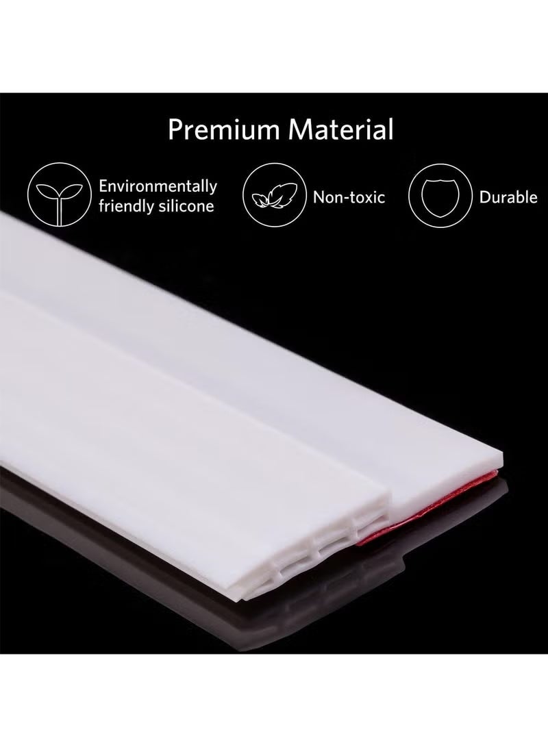Door Draft Stopper Under Door Seal for Exterior Interior Doors, Door Sweep Strip Under Door Draft Blocker, Soundproof Door Bottom Weather Stripping, 2 Inch W x 39 Inch L, White - Image 4