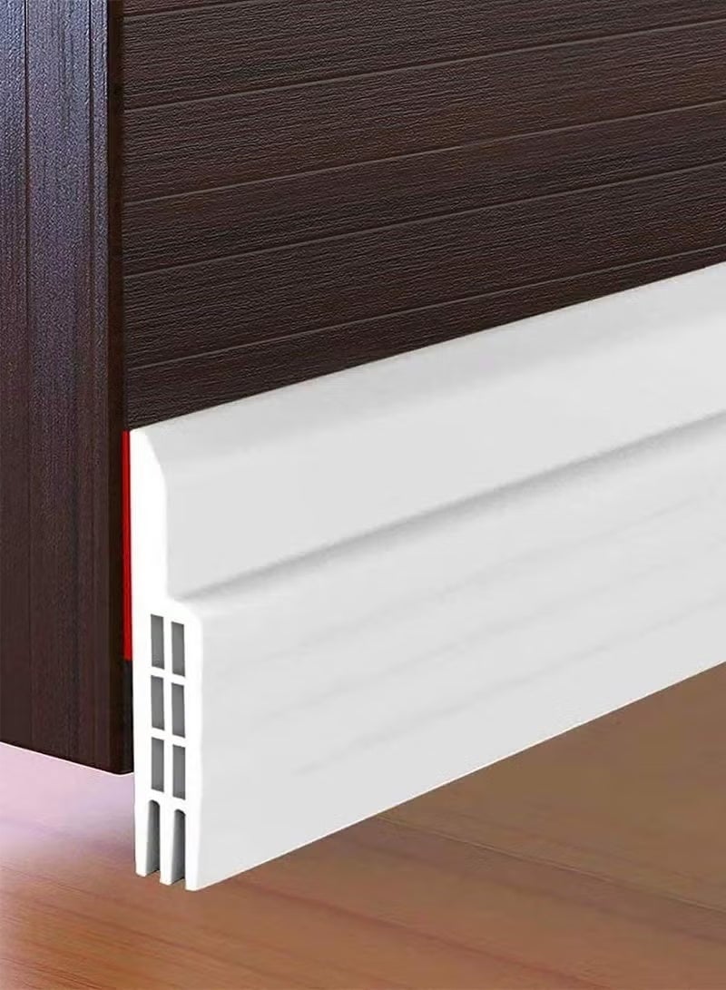 Door Draft Stopper Under Door Seal for Exterior Interior Doors, Door Sweep Strip Under Door Draft Blocker, Soundproof Door Bottom Weather Stripping, 2 Inch W x 39 Inch L, White - Image 1
