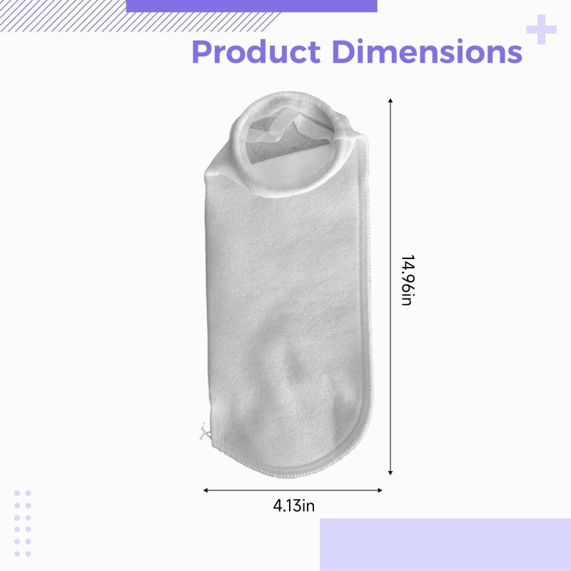 200 PP Polyethylene Filter Socks with Steel Ring 4 1 Inch Liquid Filter Bags 10 Pack - Image 3